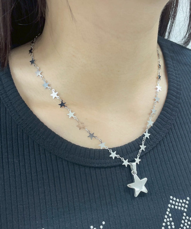 Lスターチェーンネックレス/シルバー
