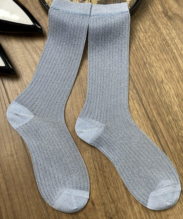 ラメシアーリブソックス(23-25cm)/サックス