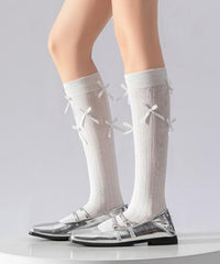 リボン付きハイソックス(23-25cm)