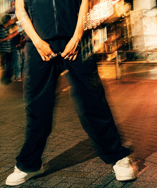 NYLON TRACK PANTS/ブラック