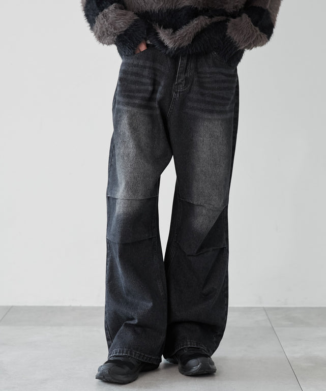 パラシュートデニムパンツ/デニムブラックソノタ モデル：180cm L着用