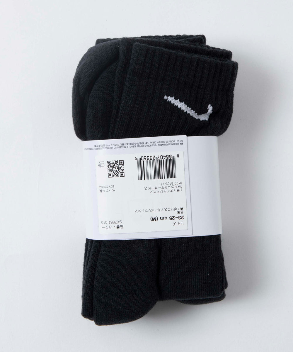 NIKE　3P　エブリディクッションクルーソックス(23-25cm)