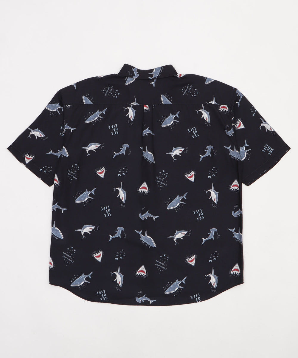 鮫柄シルクタッチシャツ（SS）