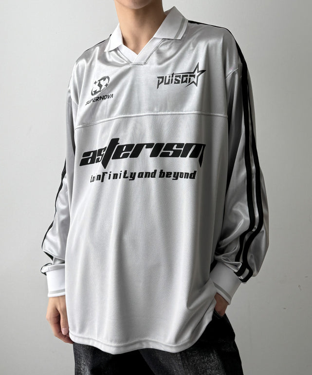 グロッシーサッカーT（LS）/グレー モデル：171cm L着用