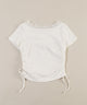 リボングラフィックサイドドロストTシャツ