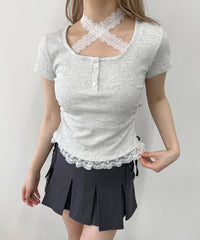 レースチョーカードッキングTシャツ