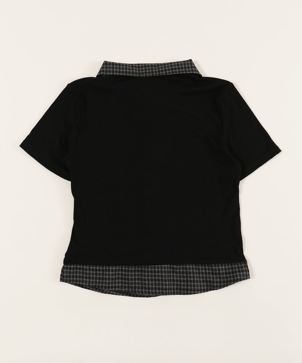 リボンブラウスドッキングTシャツ