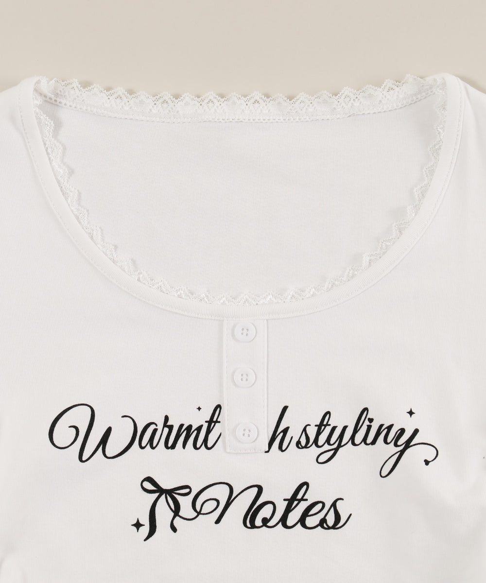 メッセージロゴヘンリーピチTシャツ