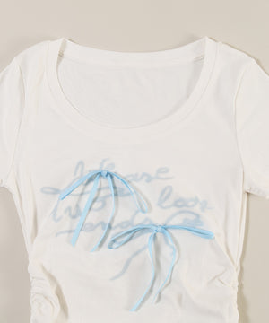 メッセージリボンTシャツ