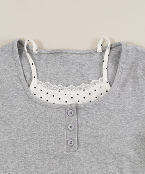 ドットキャミレイヤードTシャツ