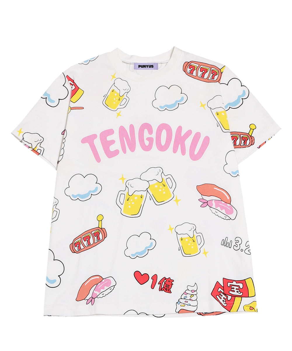 【新サイズ】天国と地獄総柄Tシャツ