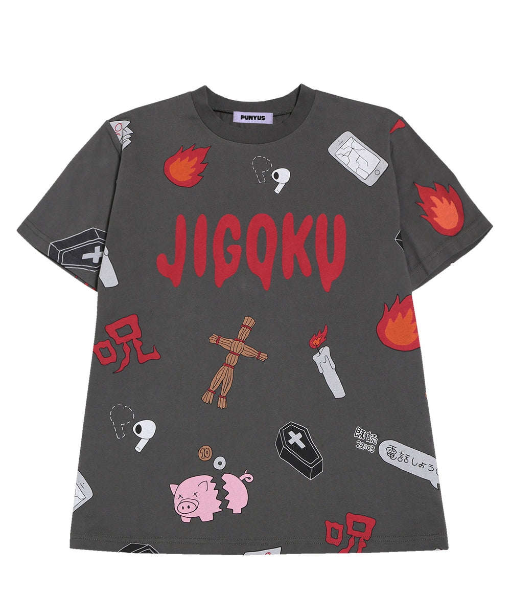 【新サイズ】天国と地獄総柄Tシャツ