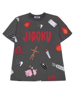 【新サイズ】天国と地獄総柄Tシャツ