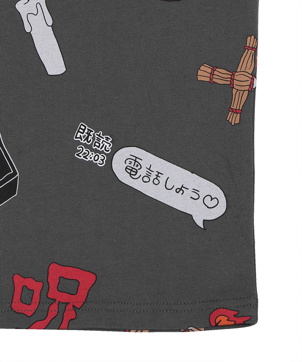 【新サイズ】天国と地獄総柄Tシャツ