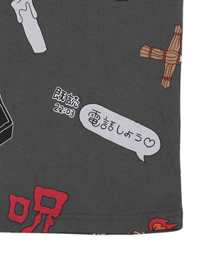 【新サイズ】天国と地獄総柄Tシャツ