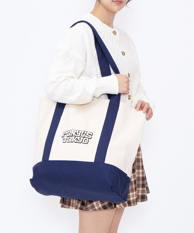 ロゴ刺繍キャンバストートバッグ/身長：162cm　フリーサイズ