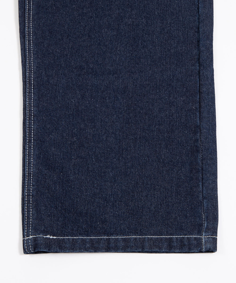 ロゴ刺繍デニムオーバーオール