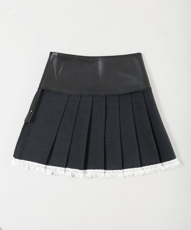 レースパイピングPUスカート