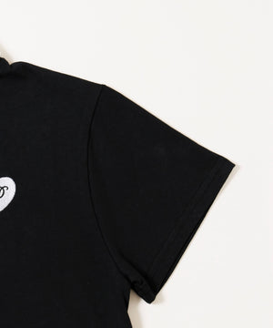 ハートワンポイント襟付きTシャツ