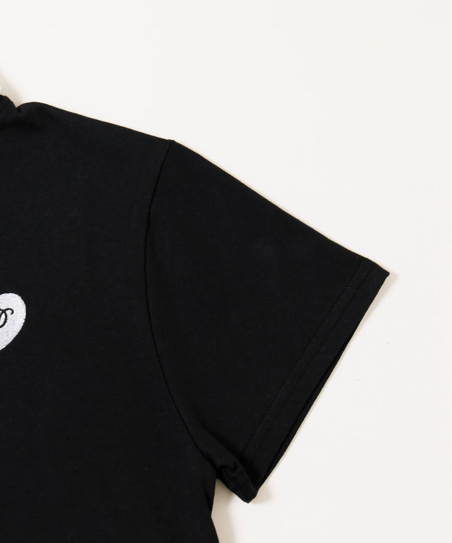 ハートワンポイント襟付きTシャツ