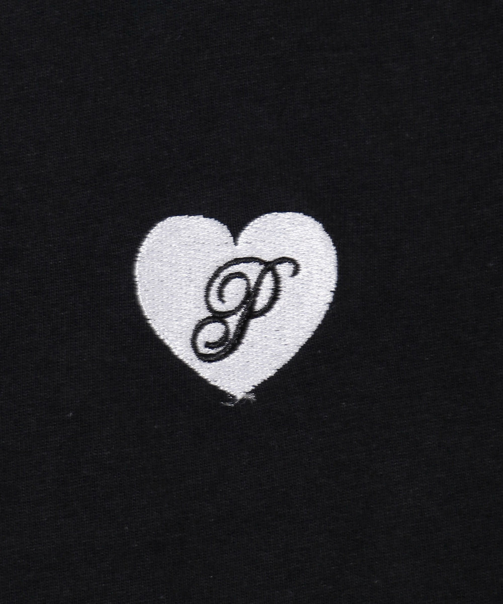 ハートワンポイント襟付きTシャツ