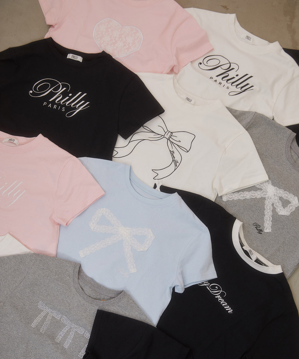 ハートレースワッペンTシャツ