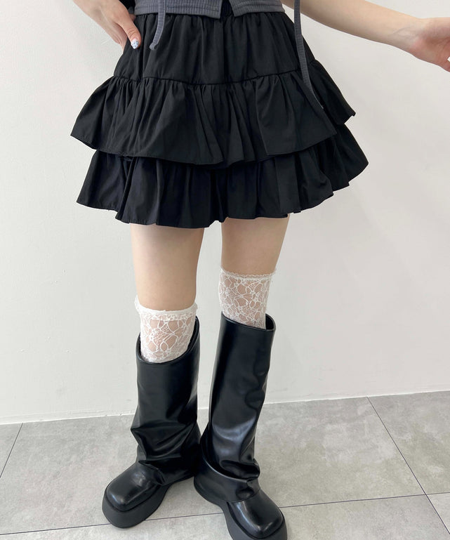 無地ティアードミニスカート