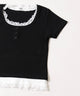 レースポイントフェイクレイヤードTシャツ