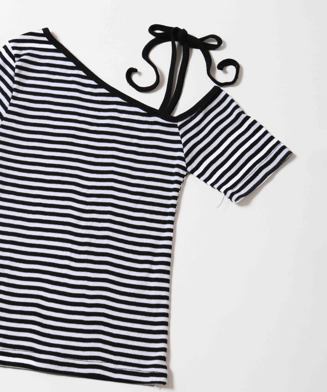 ボーダーワンショルTシャツ
