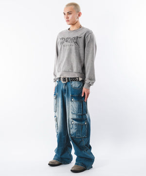 デニム中濃加工 モデル：180cm L着用