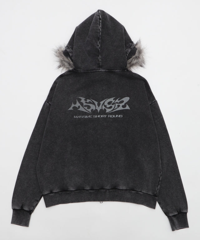 MA55IVE　ファーグラフィックZIPパーカー