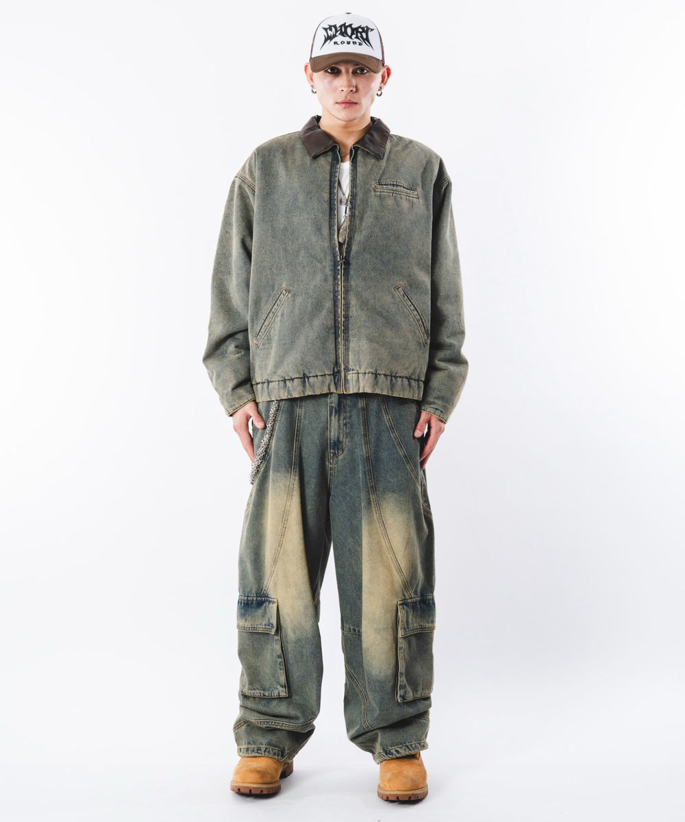 デニム淡加工 モデル：180cm L着用