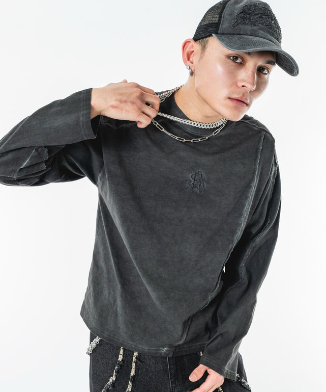 コールドダイスウィッチングT（LS）/ブラックソノタ モデル：180cm L着用