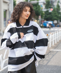 ヘビーウエイトハーフZIPワンポイントロンT