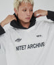 メッシュレイヤードTパーカー（LS）/ホワイト モデル：178cm L着用