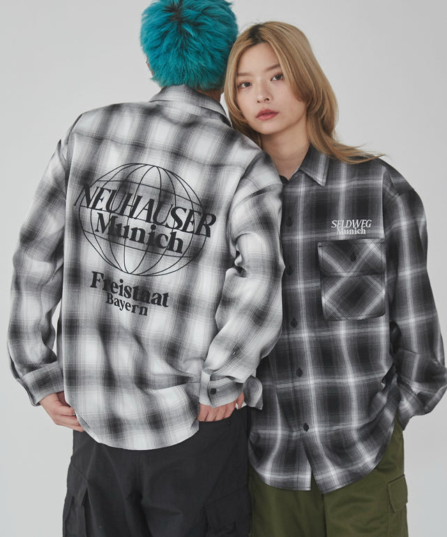 グラフィックオンブレチェックシャツ（LS）