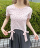 リトルフラワーWリボンTシャツ/ピンク モデル：160㎝ F着用