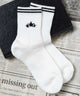 底パイルスターラインソックス（14㎝丈）/ホワイト
