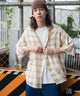 チェックシアーガーゼシャツ/柄2 モデル：174cm L着用