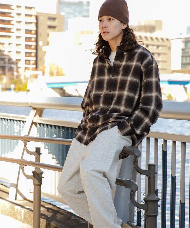 ブラウン系チェック モデル：174cm L着用