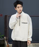 フリース　ハーフZIPプルオーバー/オフホワイト　モデル:180cm L着用