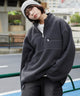 フリース　ハーフZIPプルオーバー/Dグレー モデル：160cm L着用