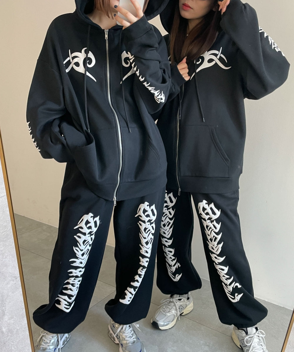 グラフィック裏起毛ZIPビッグパーカー