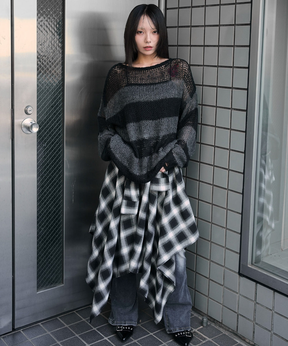 グレーボーダー　モデル：159cm F着用