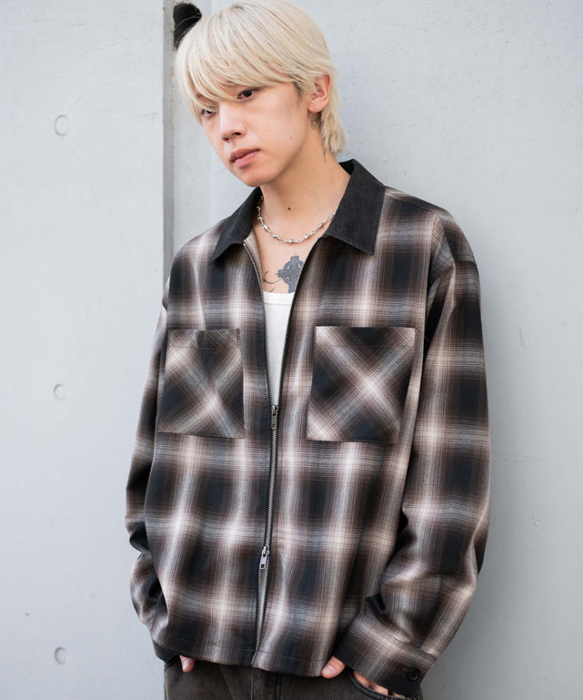 ブラウンチェック1 モデル：175cm L着用