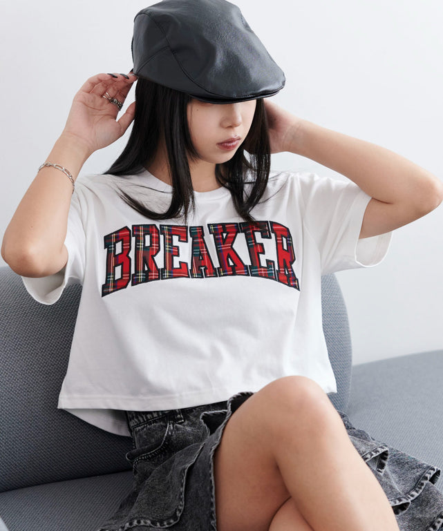 ロゴパッチショートT/ホワイト モデル：160cm F着用