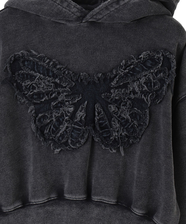 ヴィンテージウォッシュバタフライショートパーカー