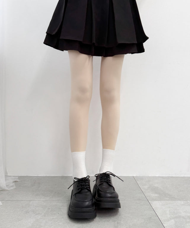 130Dフェイクタイツ/Lベージュ