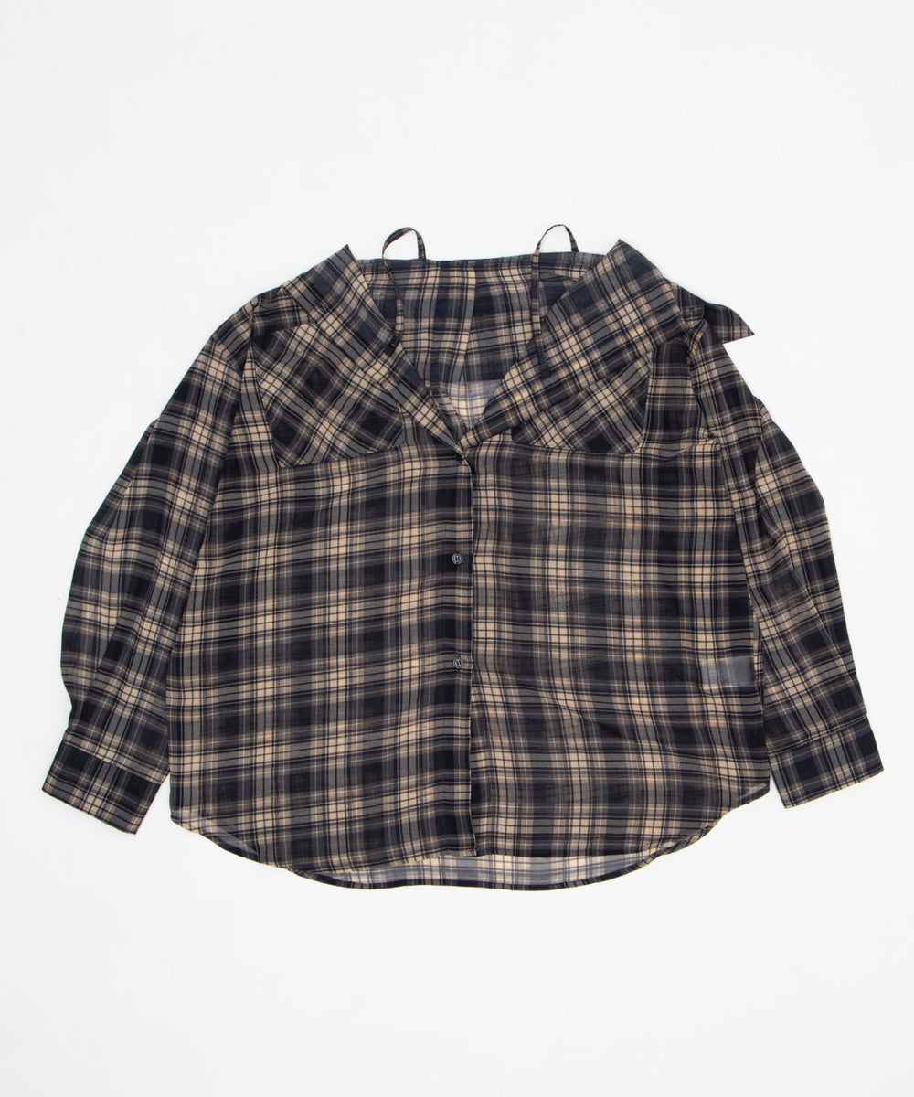2WAYオフショルシアーチェックシャツ