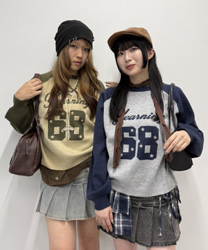 グラフィックニットプルオーバー